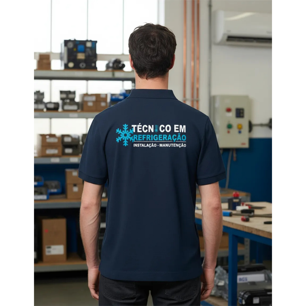 Camisa Pólo Técnico de Refrigeração e Climatização Masculina Ar Condicionado Promoção 100% Algodão