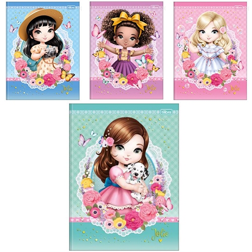 Caderno Pequeno Brochura Escolar Jolie Tilibra Jolie Adesivos Infantil Juvenil Feminino Promo
