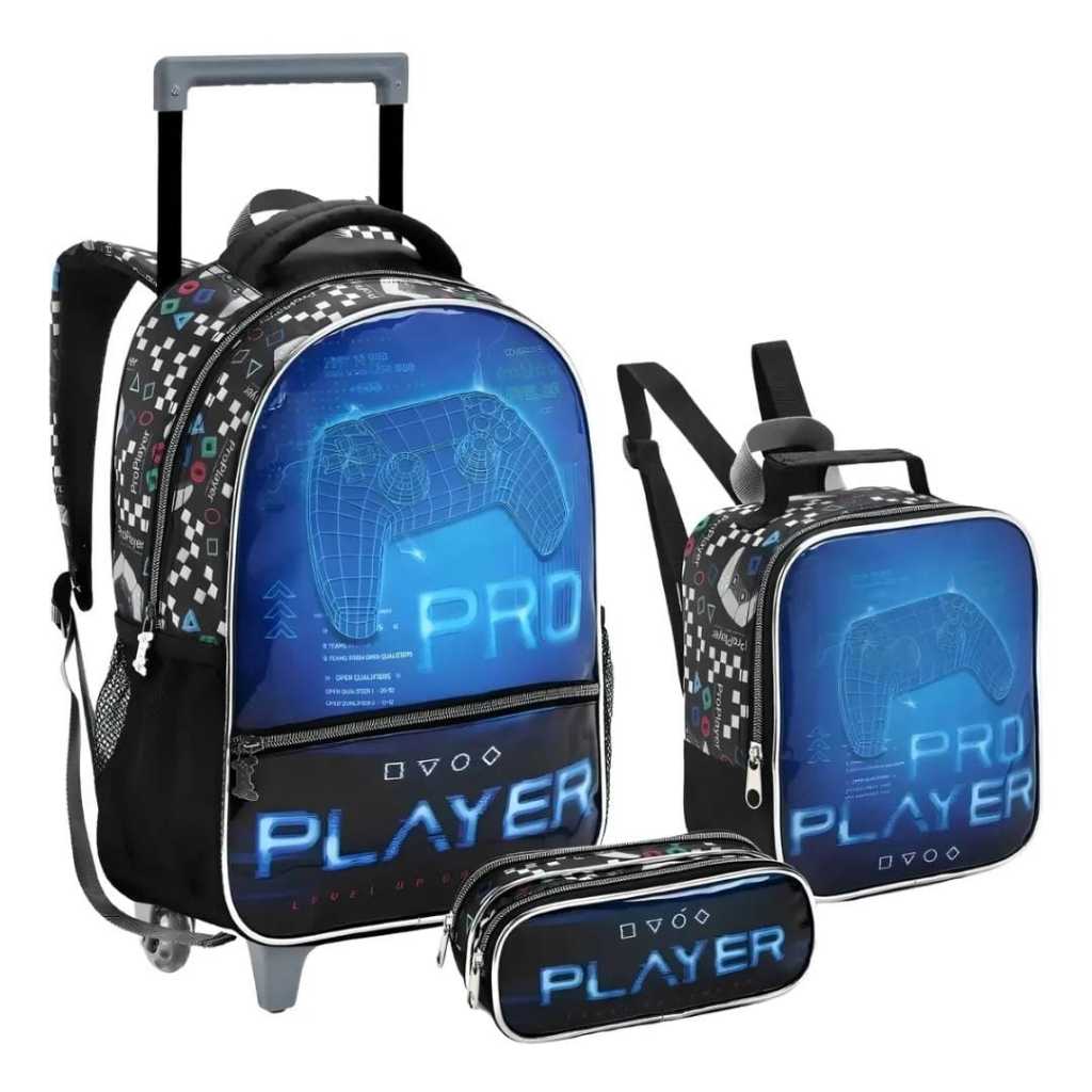 Kit Mochila I Antil Escolar Menino Game On Ou Astronauta Seatine Melhor