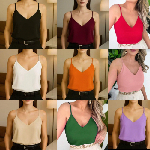 Blusa Alcinha Regata Regulável Alça Regulável
