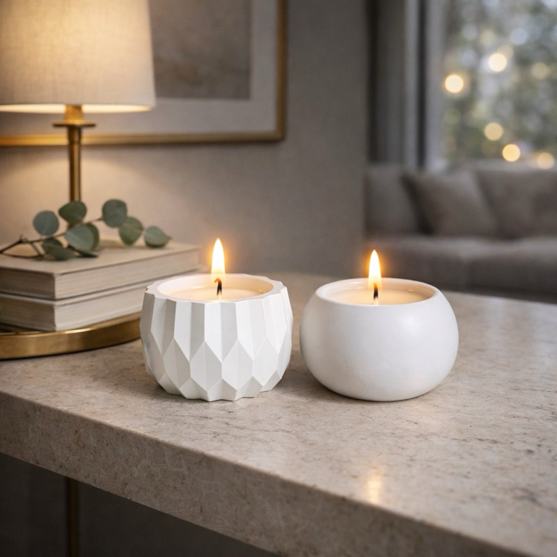 Imagem Kit 2 Velas Aromáticas Artesanal Premium Recipiente Reutilizável