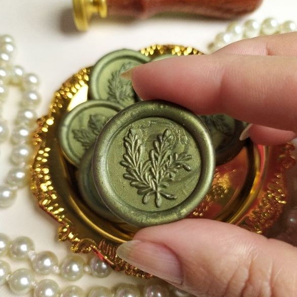 Lacre de cera VERDE OLIVA selo para convite diversos modelos em Oferta na Shopee