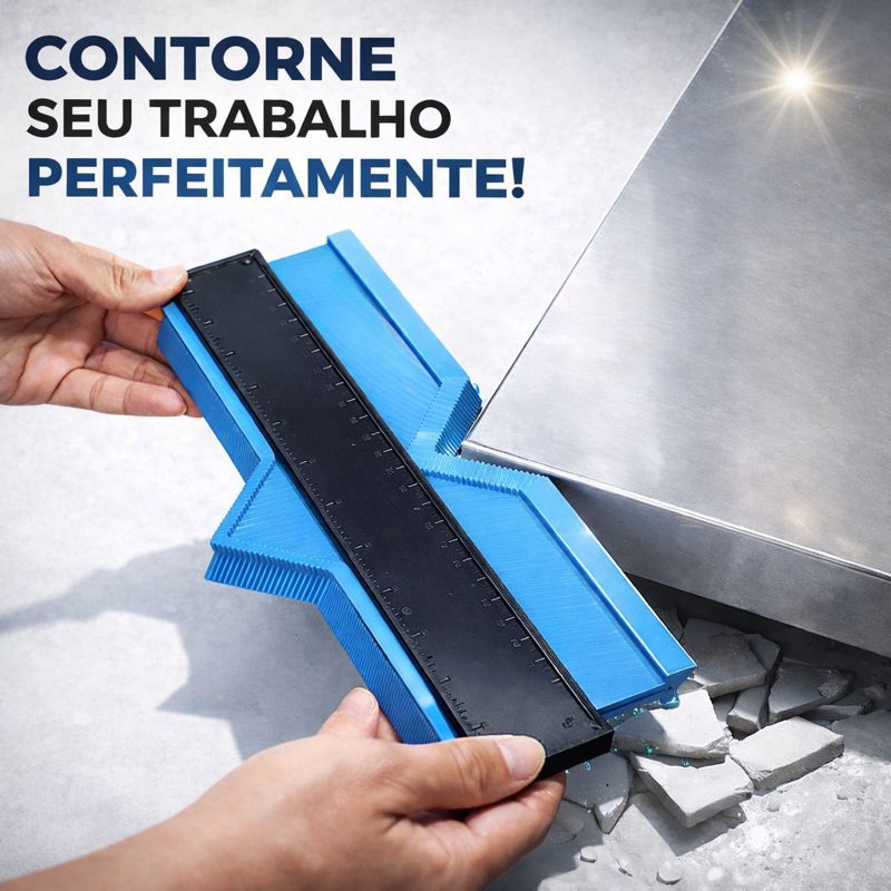Régua de Contorno e Gabarito para Cantos – Copiador de Formas Irregulares em Pisos e Azulejos