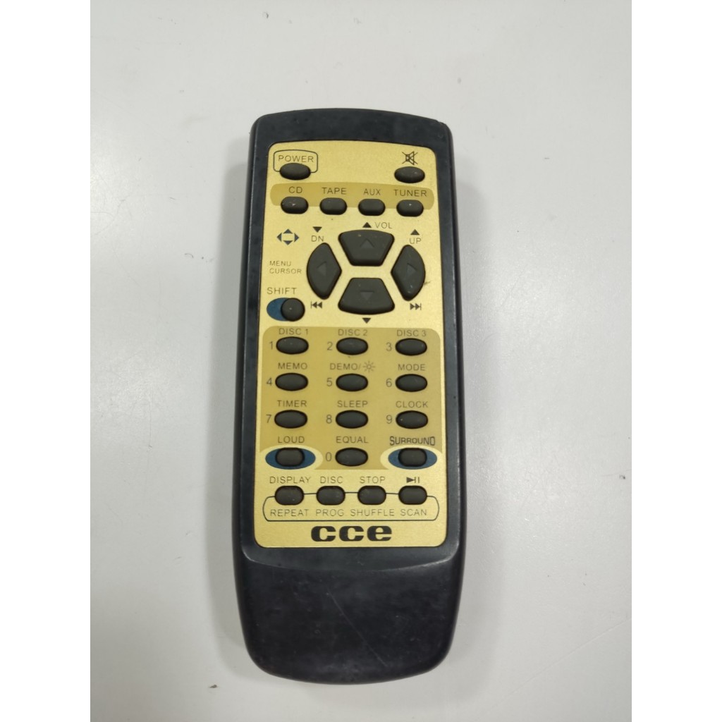Sem Tampa - Controle Remoto Som CCE Tuner Tape CD Aux Ok Vct Preto (Usado)