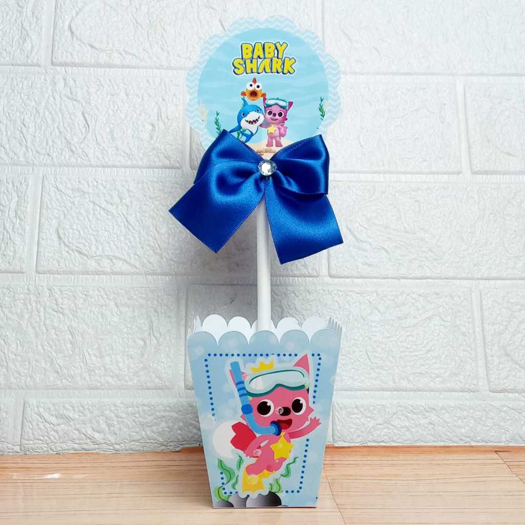 Centro de Mesa Personalizada - Cachepô - Semi-Montadas - Lembrancinha para Festas - Baby Shark
