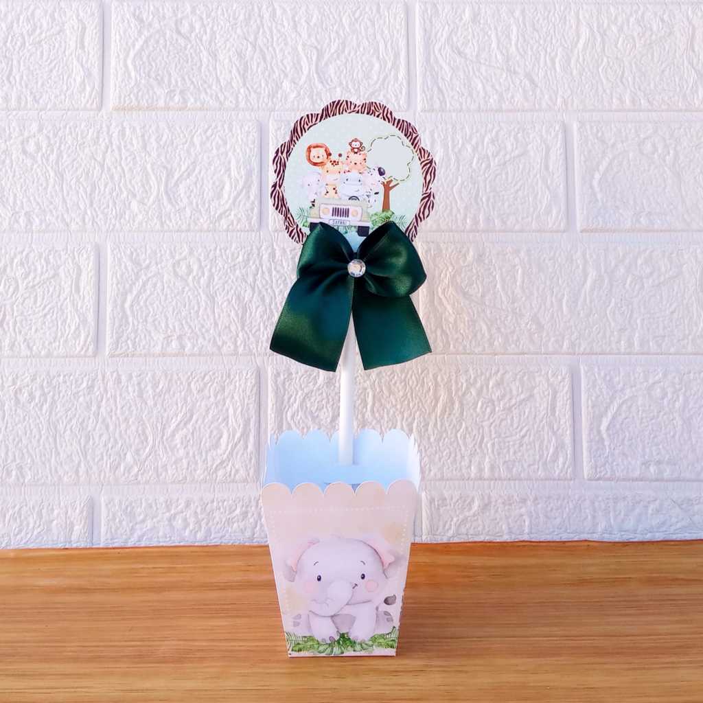 Centro de Mesa Personalizada - Cachepô - Semi-Montadas - Lembrancinha para Festas - Safari Baby