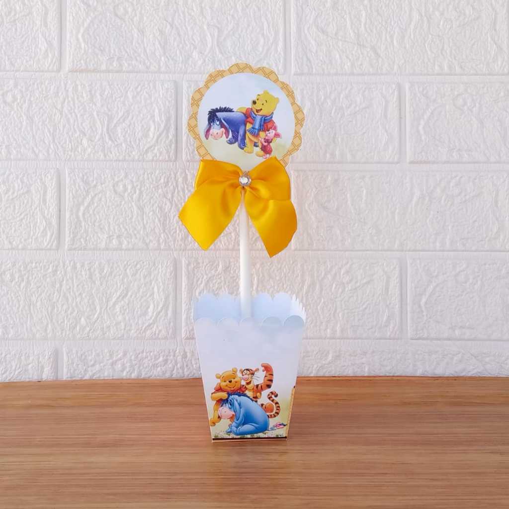 Centro de Mesa Personalizada - Cachepô - Semi-Montadas - Lembrancinha para Festas - Ursinho Pooh
