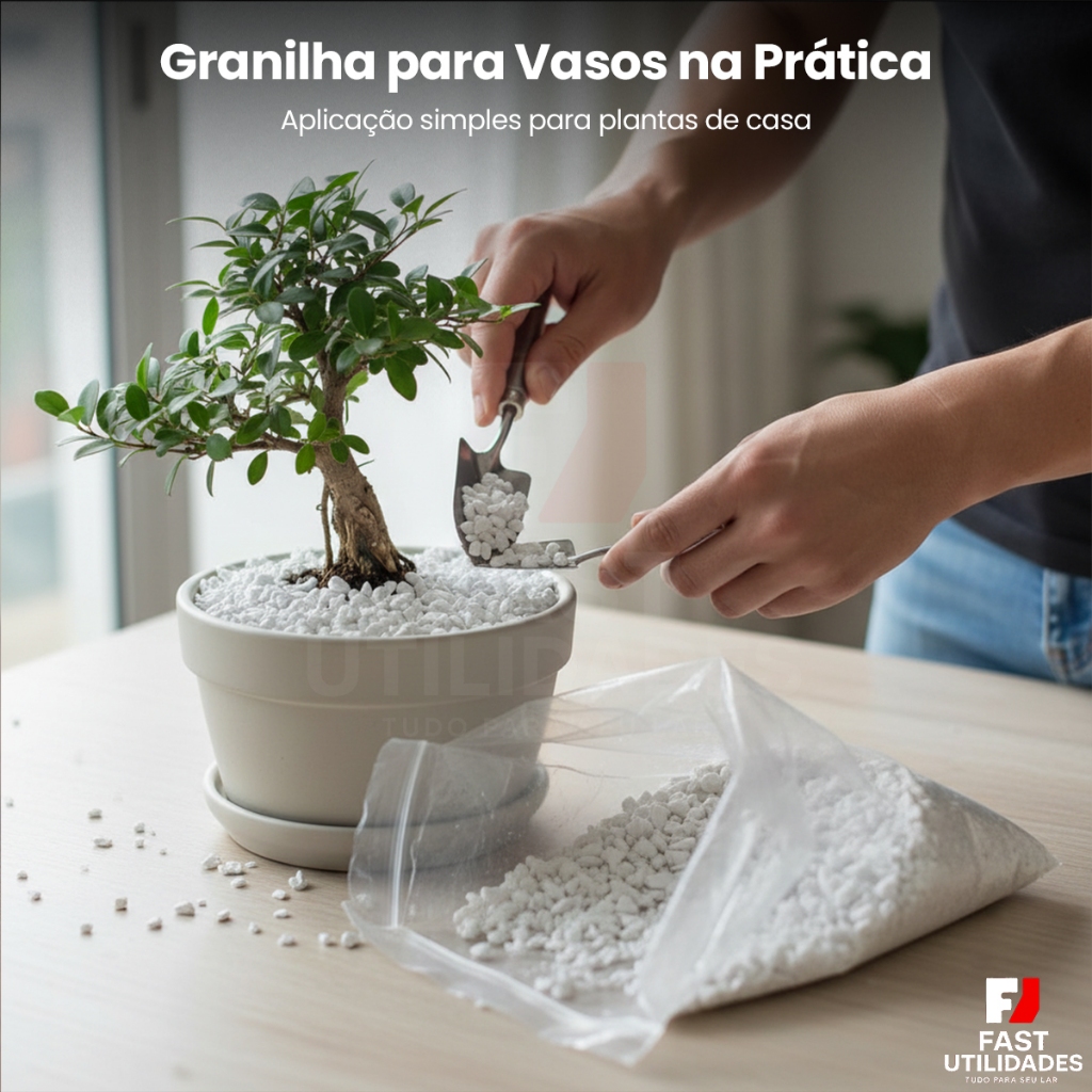 Granilha Branca Tamanho 0, 1, 2 e 3 Pedrinhas Decorativas Para Suculentas Cactos Plantas Vasos