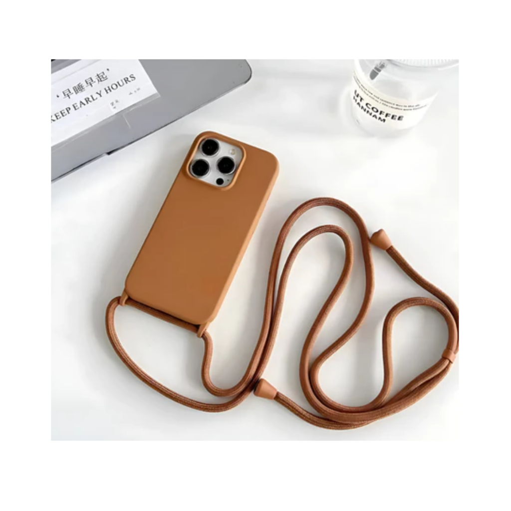 Capa com Alça para iPhone 17 16 15 14 13 12 11 - Antichoque, Fosca, TPU, Ajustável, Estilo Minimalista em Oferta na Shopee