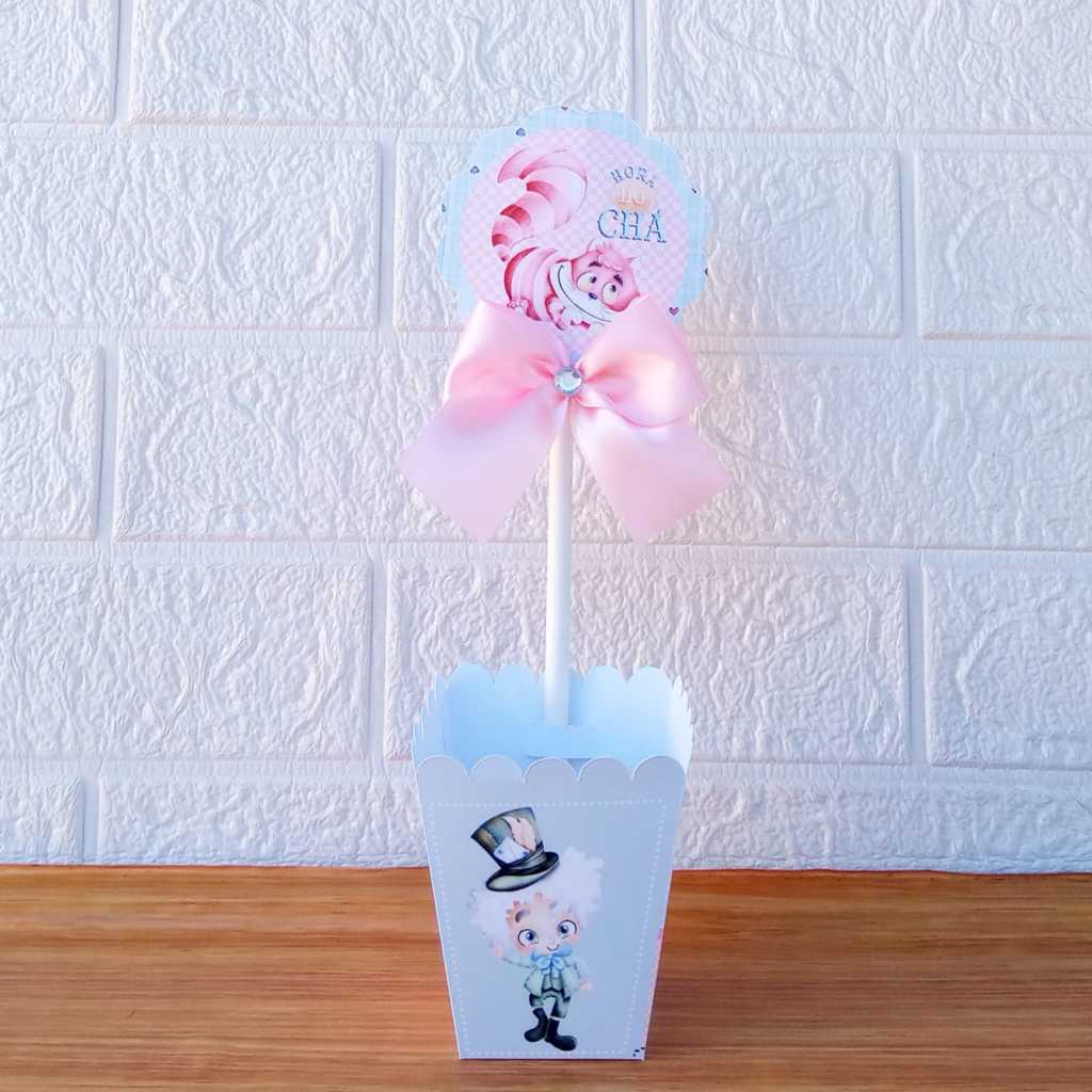 Centro de Mesa Personalizada - Cachepô - Semi-Montadas - Lembrancinha para Festas - Alice no Pais das Maravilhas