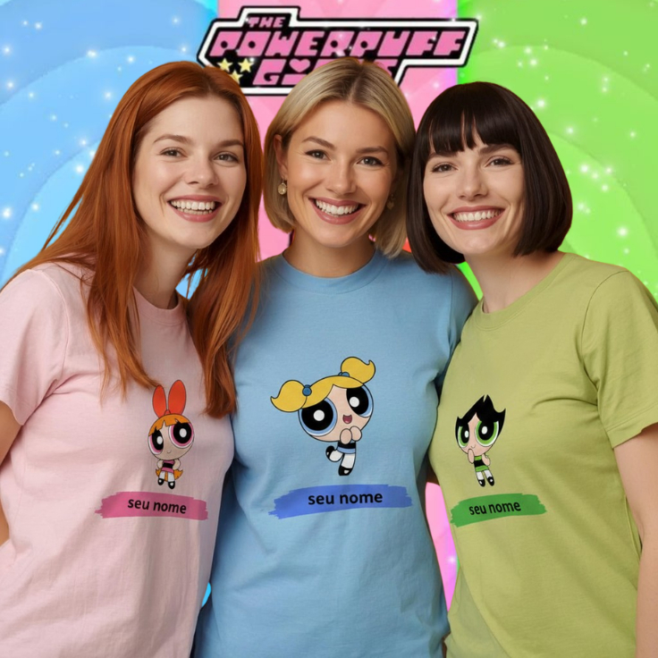 Camiseta Melhores Amigas Super Poderosas, Camisa Blusa da Amizade e irmandade ( Mandar o nome escolhido no Chat) em Oferta na Shopee