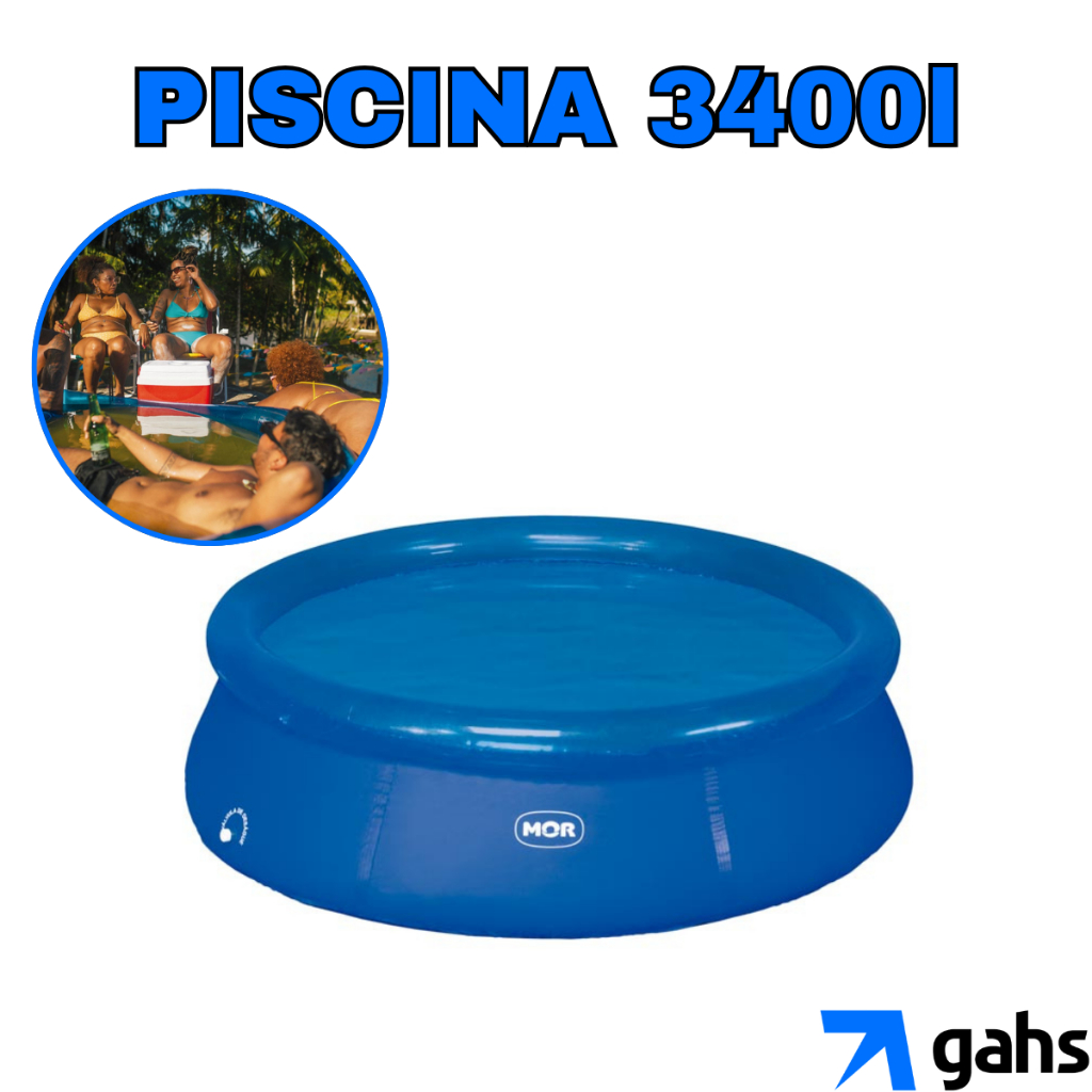 Piscina Inflável Redonda 3400 litros Mor Resistente Reforçada Fun em Oferta na Shopee