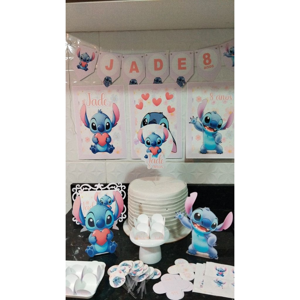 Kit Festa LILLO STITCH Personalizado | Só Bolinho 100 itens | Lembracinha | Aniversário Decoração