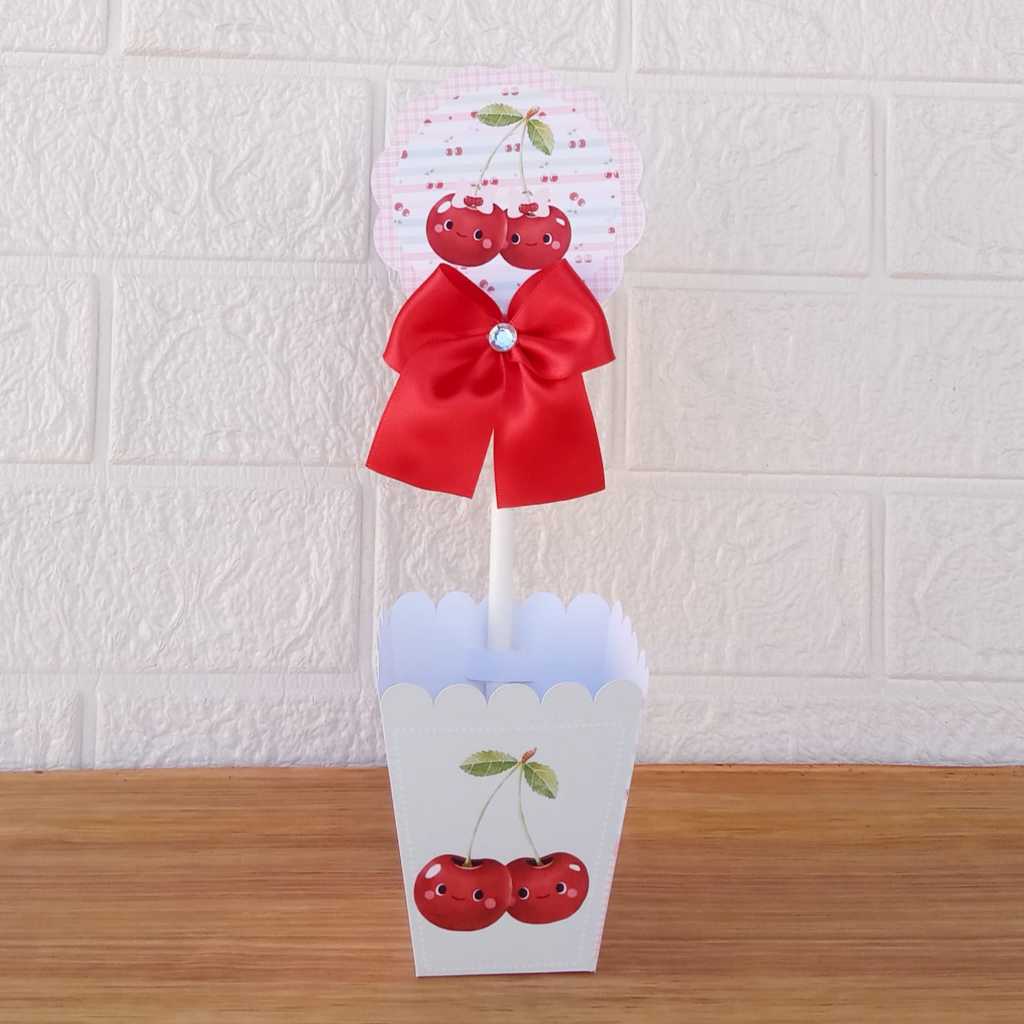 Centro de Mesa Personalizada - Cachepô - Semi-Montadas - Lembrancinha para Festas - Cerejinha