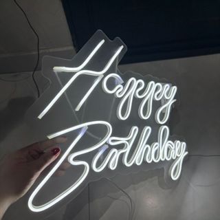 Painel de LED Neon Acrílico "Happy Birthday" - 50x40 Bivolt em Oferta na Shopee