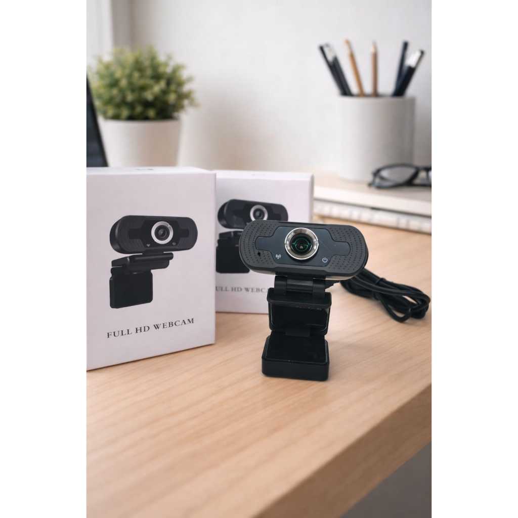 Webcam Camera Computador Full HD 1080p B1-2MP USB Plug Play com Microfone Embutido para Vídeos e Chamadas