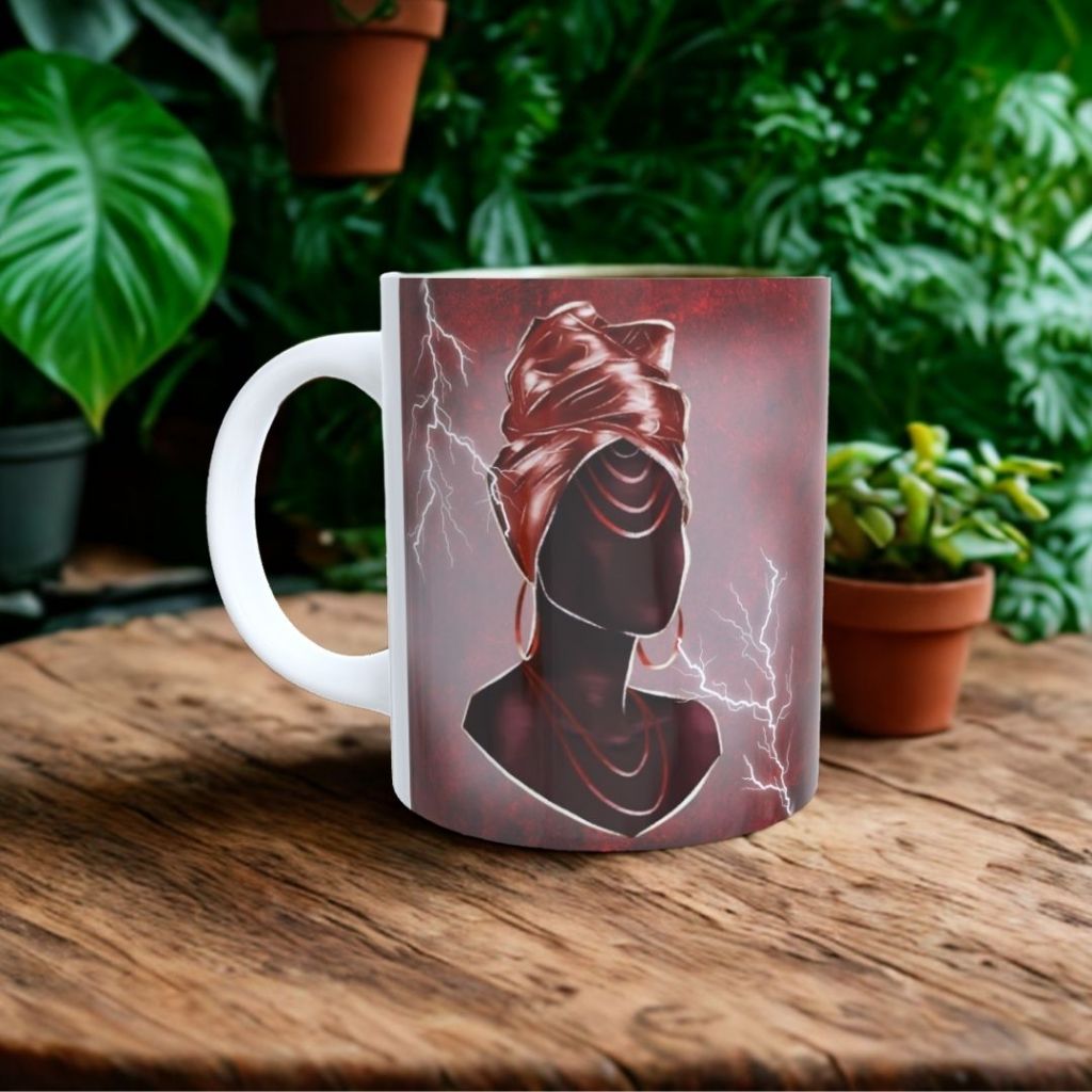 Caneca Personalizada Porcelana 325ml Orixá Iansa Umbanda/Candomblé