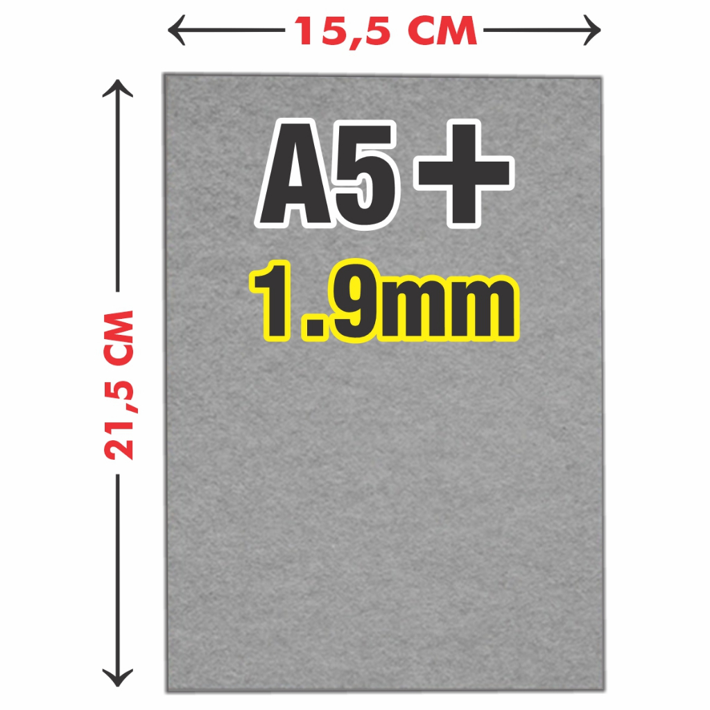 20 Placas Cartão Cinza Paraná Rígido Tamanho A5+ (15,5 X 21,5 CM) Espessura 1.9 mm HORLLE. Capa de Agenda, Cartonagem