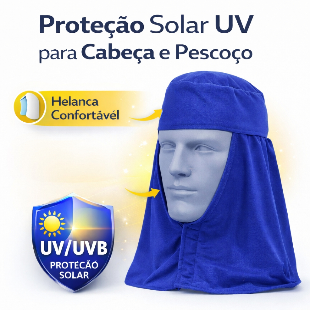 Touca Árabe com Velcro em Helanca Proteção Solar UV/UVB soldador com CA