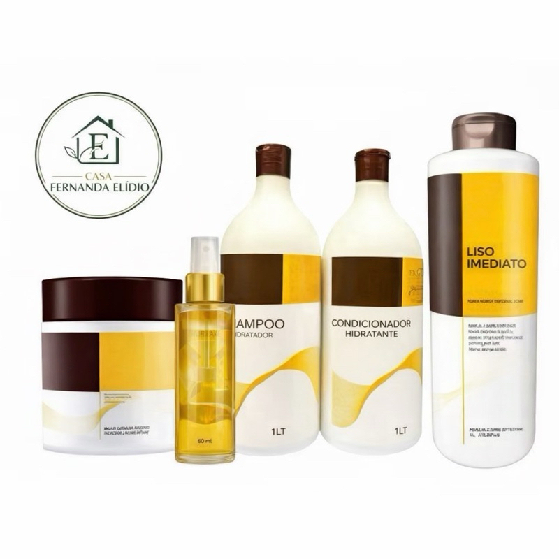 Kit Máscara 500gr  + Shampoo1L + Condicionador 1L + Progressiva 500ml + Óleo 50ml em Oferta na Shopee