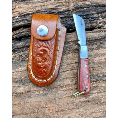 Mini Canivete Infantil Artesanal com Bainha de Couro | Portátil e Durável