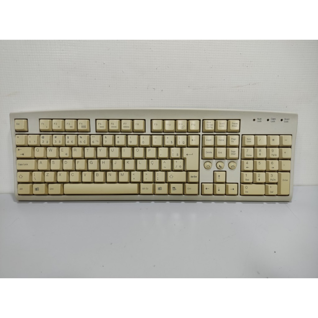 Teclado Antigo Ps2 Mini Din Retro Pc Vintage Tnm 000 Português Brasil (Usado)