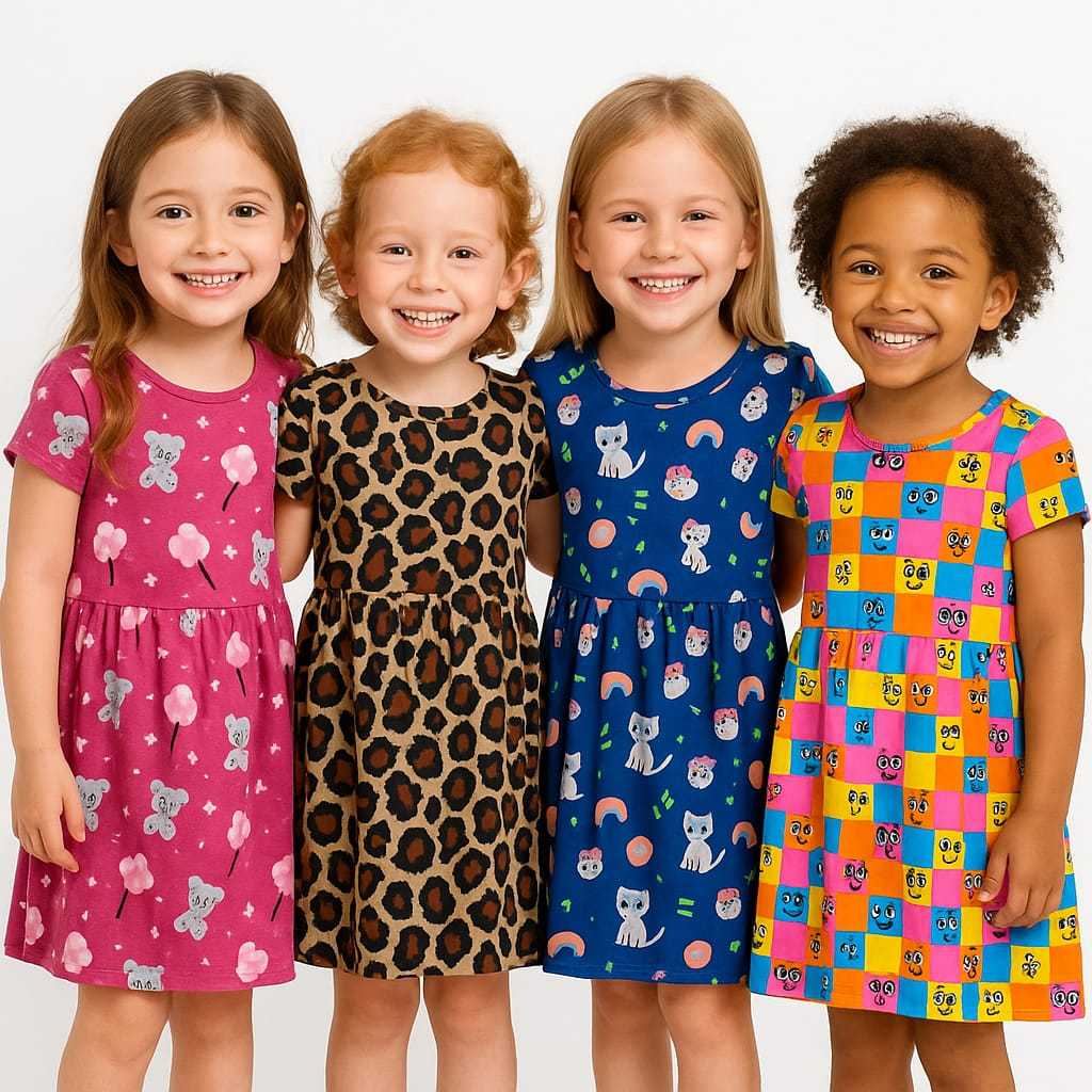 Kit 3 Vestidos Floral De Princesa Florido Bonito Confortável Para Meninas De 4 A 16 Anos. em Oferta na Shopee