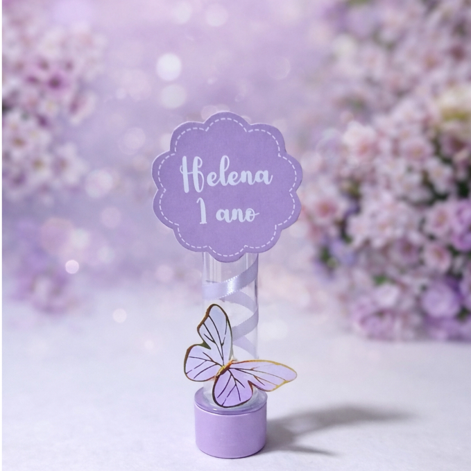 Pegue e monte- Tubetes +  tag personalizadas  jardim encantado  das borboletas  lembrancinha festa aniversário infantil