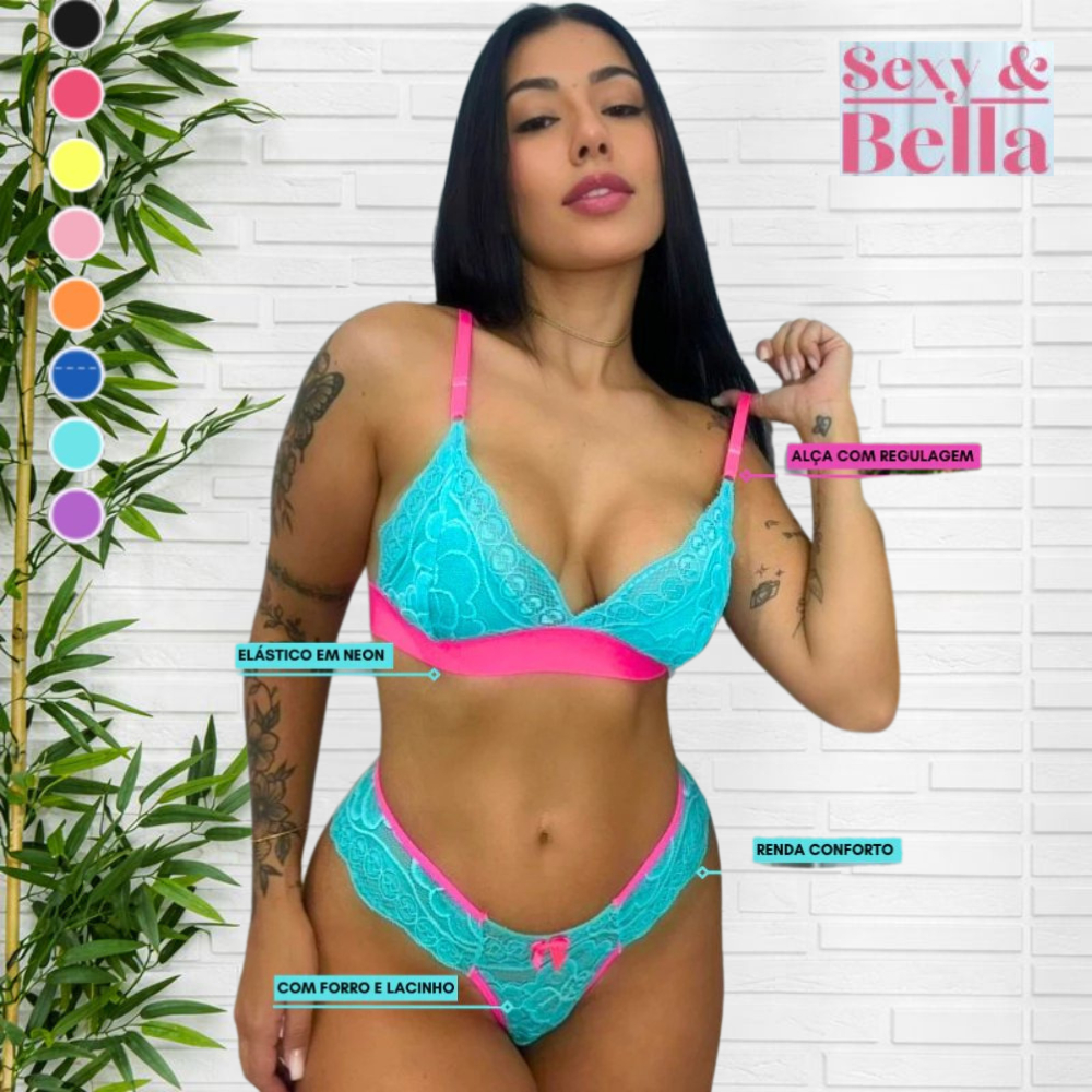 Conjunto Lingerie Renda Luxuosa – Toque Suave, Modelagem Perfeita e Estilo Elegante em Oferta na Shopee