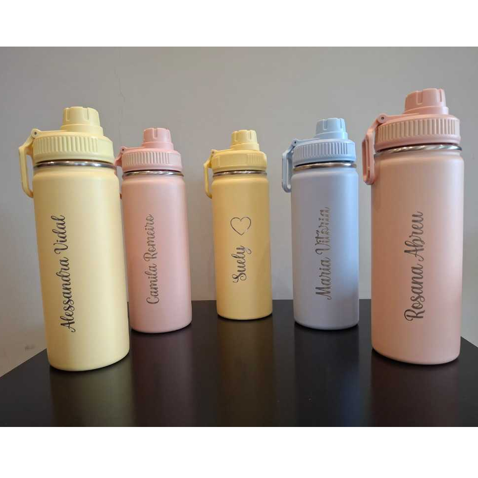 Garrafa térmica de água em aço inox 570ml(PERSONALIZADA) em Oferta na Shopee