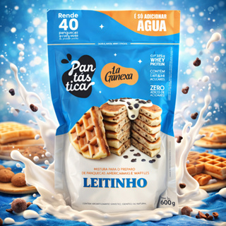 Pouch Pantastica Panqueca Proteica Zero Açúcar 600g. - Leitinho com Whey Protein - La Ganexa em Oferta na Shopee
