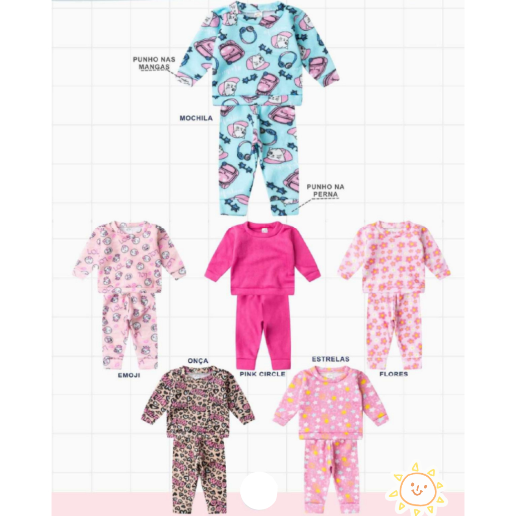 Kit Sortido 6 Peças Soft Roupa De Bebê Menina Infantil Inverno Soft Roupa Conjunto Frio