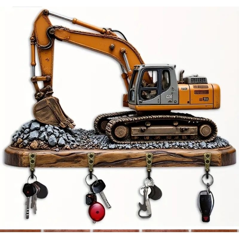 ​Porta-Chaves Decorativo Escavadeira – Gancho de Parede Temático de Construção em Oferta na Shopee
