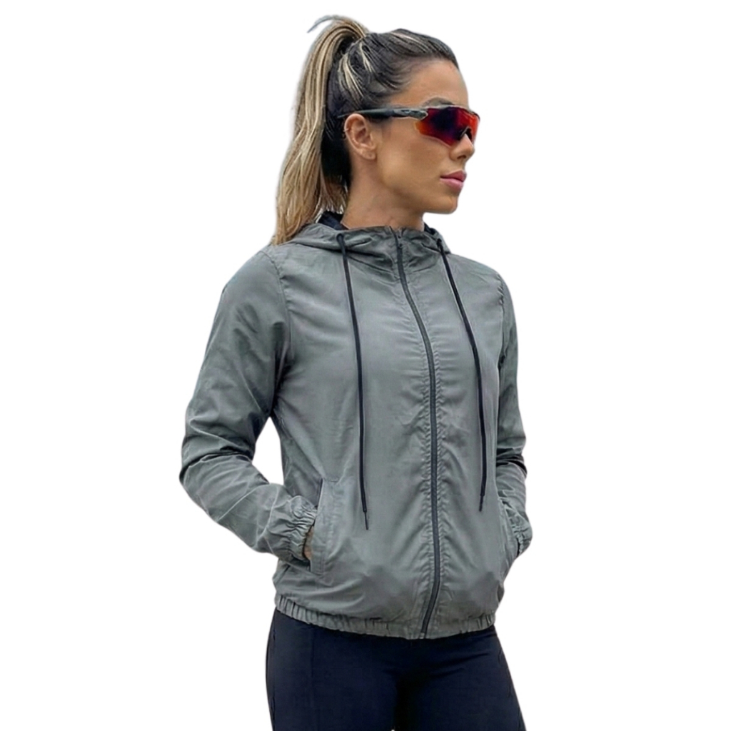 Jaqueta Feminina Corta Vento Impermeável Esportiva Academia Atividades Proteção em Oferta na Shopee