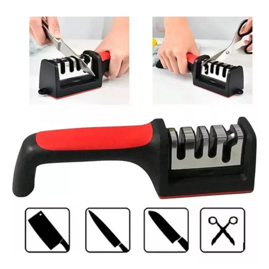 Afiador e Amolador de Facas de Cozinha 4 Estações Amola Facas e tesouras em Oferta na Shopee