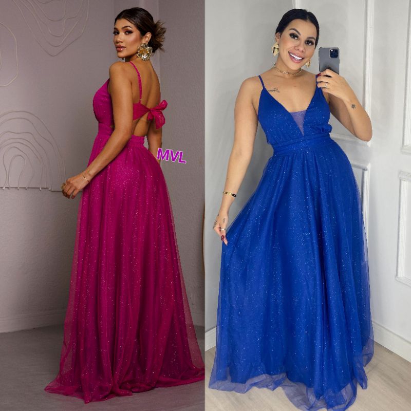 vestido feminino brilhoso decote v ideal para festas de casamento madrinhas