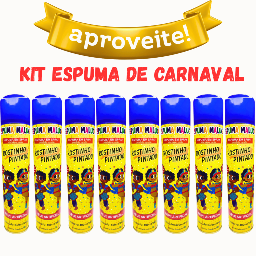 Kit 5 a 10 Espuma De Carnaval Neva Artificial Spray Festa em Oferta na Shopee