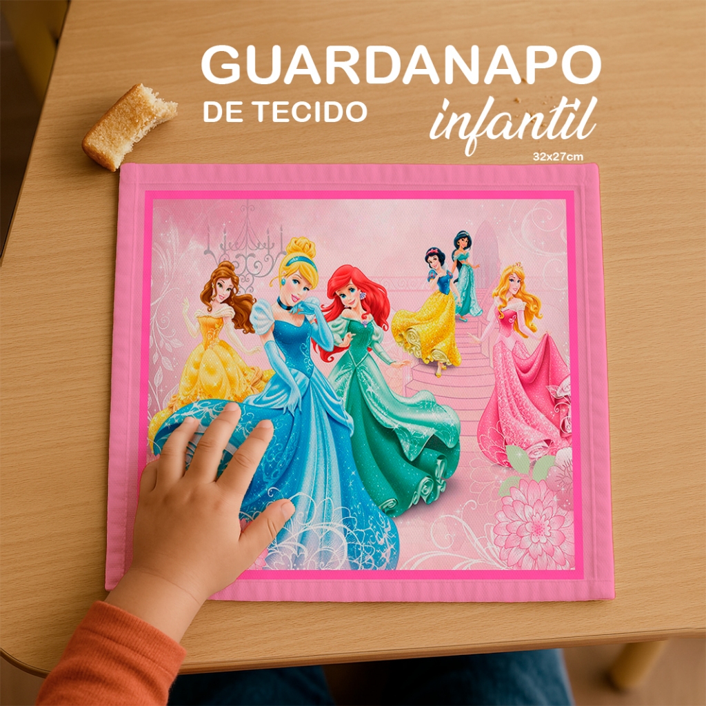 Kit de 5 Guardanapos de Tecido para MENINAS – Ideal para Lanche Escolar​ - Kit lancheira – Estampas Aleatórias em Oferta na Shopee