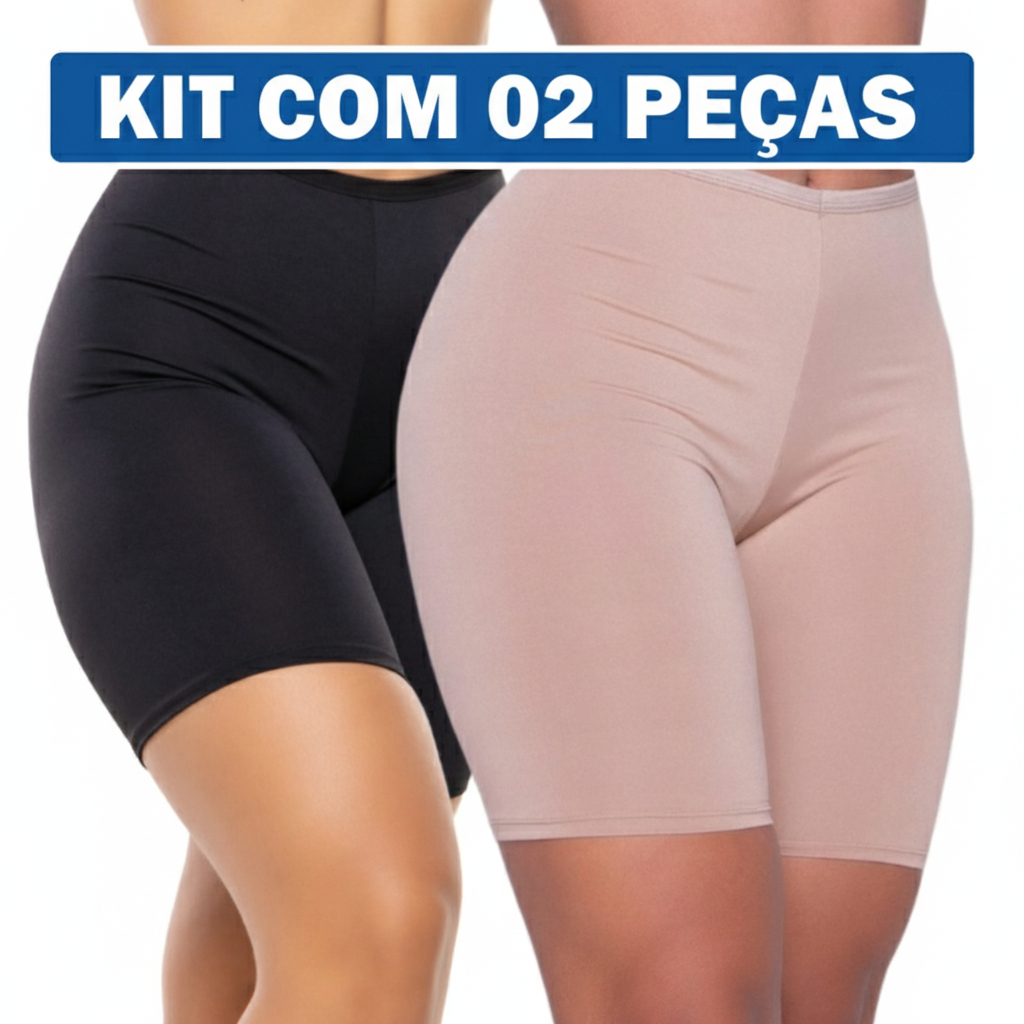 Kit 2 Anáguas Shortinho Íntimo Segunda Pele Confortável Modeladora Lingerie Short Bermuda Pilates Caminhada Corrida em Oferta na Shopee