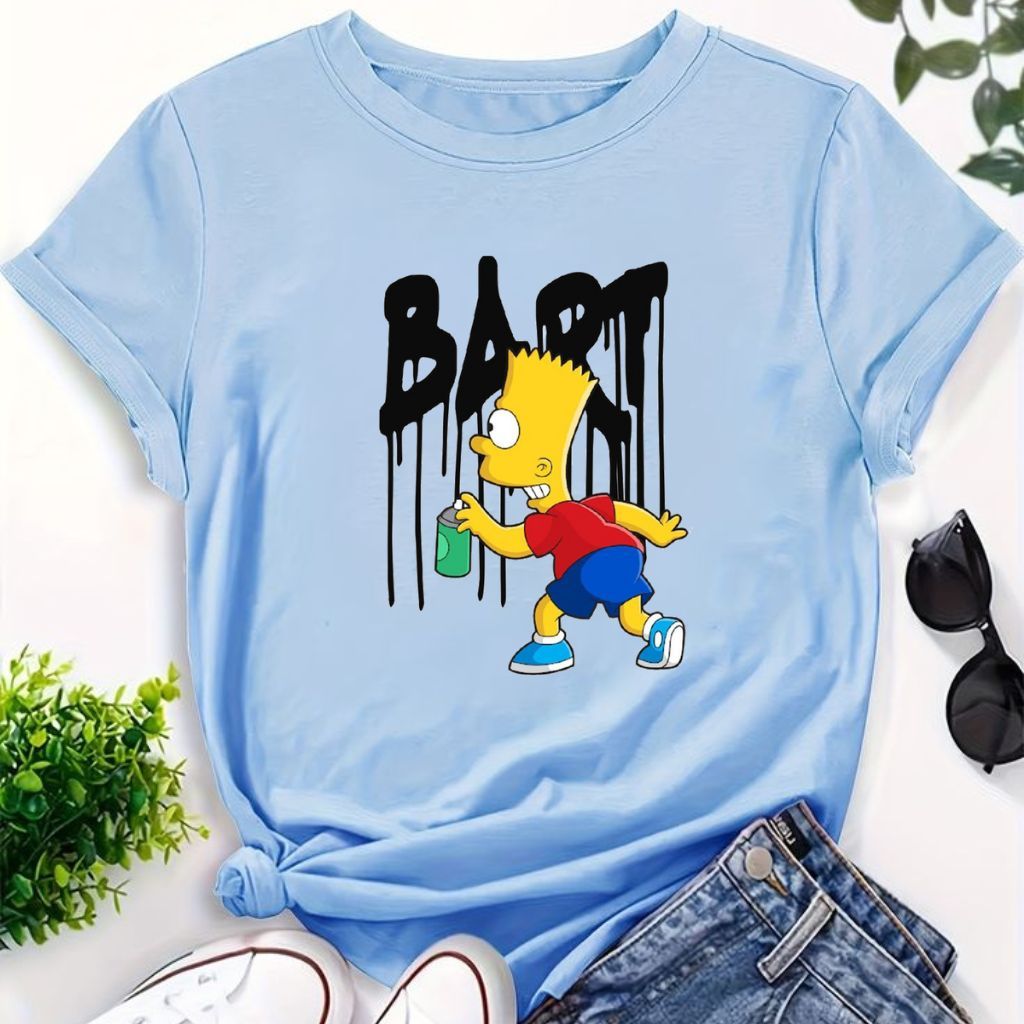 Camiseta Estampada Bart confortável e estilosa para diversas ocasiões 100% Algodão Masculino Feminino Unissex