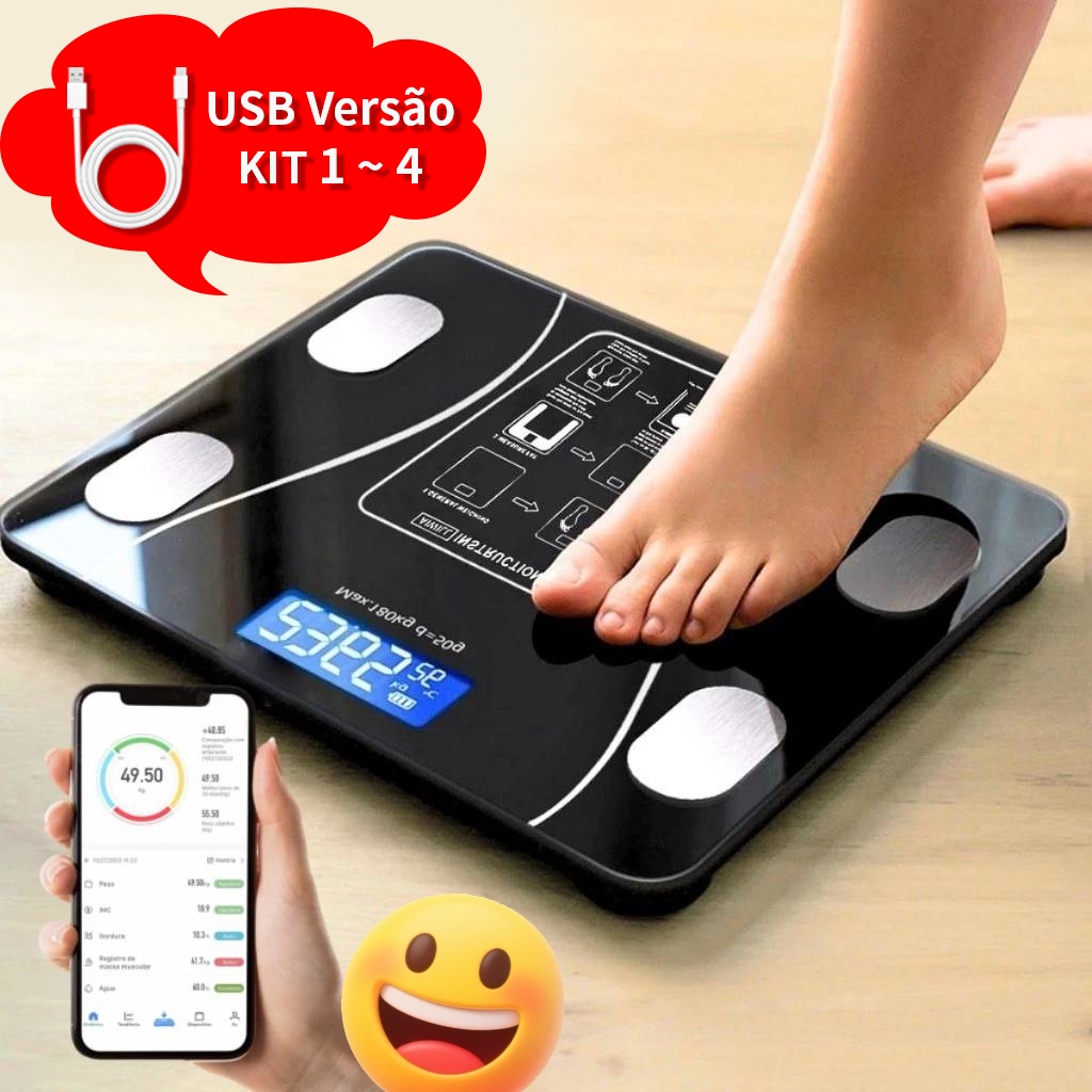 Profissional Balança Bioimpedância Digital  lmc Aplicativo Bluetooth, USB, Fitness Treino 180kg