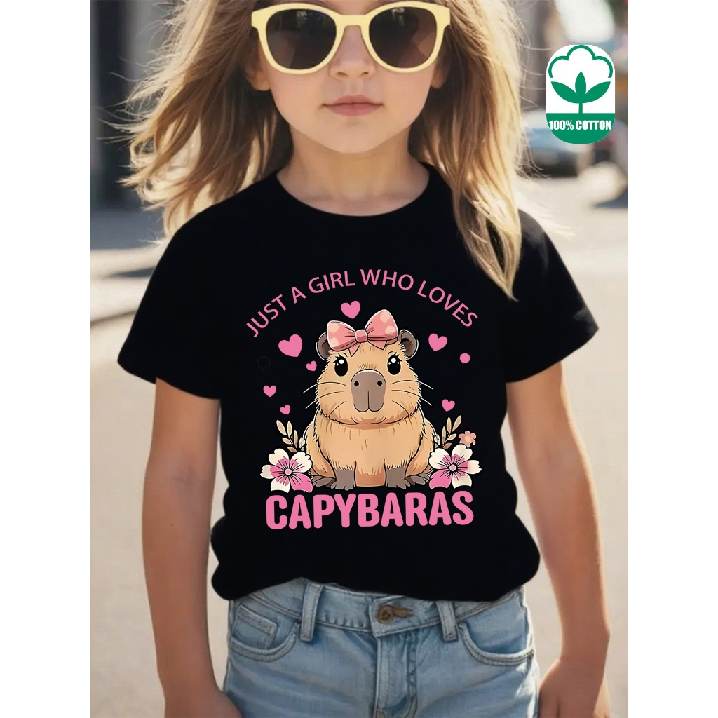 Camiseta  Infantil  Grande  diversas  cores  Kit  Camisetas  Para  Crianças Capibara Capivara Fofa