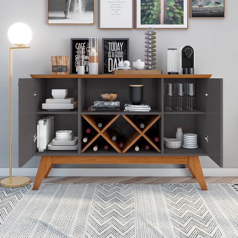 Buffet Aparador Elegance com Adega 2 Portas Pés Retrô – Balcão Bar Cantinho do Café para Sala ou Cozinha VARIAS CORES em Oferta na Shopee