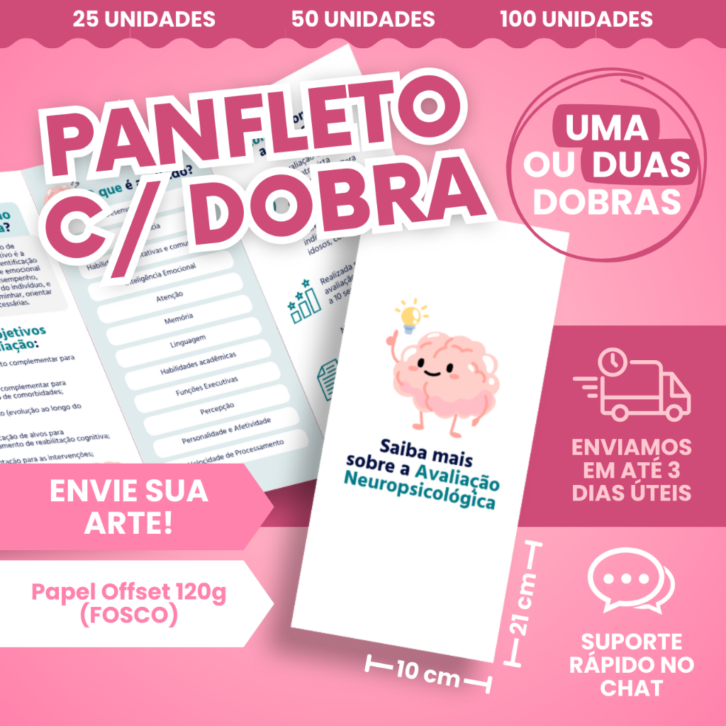 Panfleto Informativo Personalizado | 2 Dobras | Ideal p/ TCC, Eventos e Divulgação em Oferta na Shopee