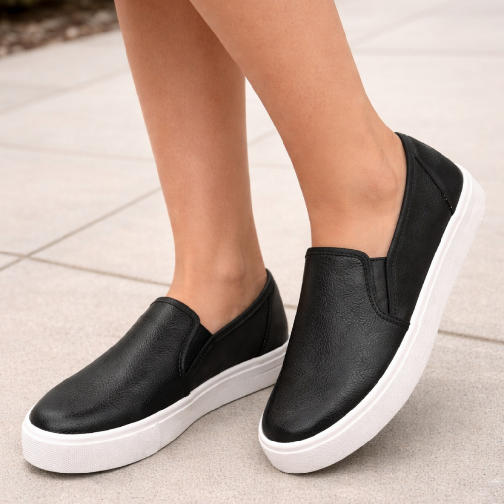 Tênis Feminino Casua Slip On Sem Cadarço Confortável Sapato Feminino Leve Dia a Dia tenis femenino