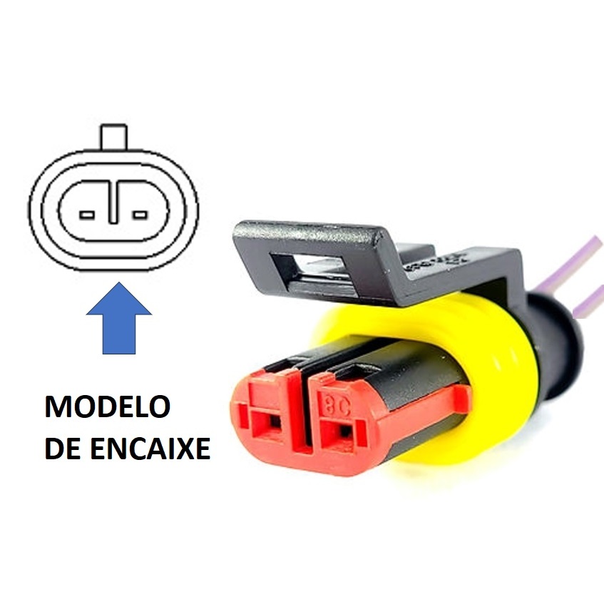 Plug Chicote Conector Da Ventoinha Eletroventilador Renault Kwid - 2 Vias