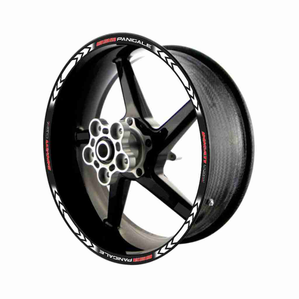 Adesivo Friso Refletivo Roda Moto  Ducati 899 Panigale branco