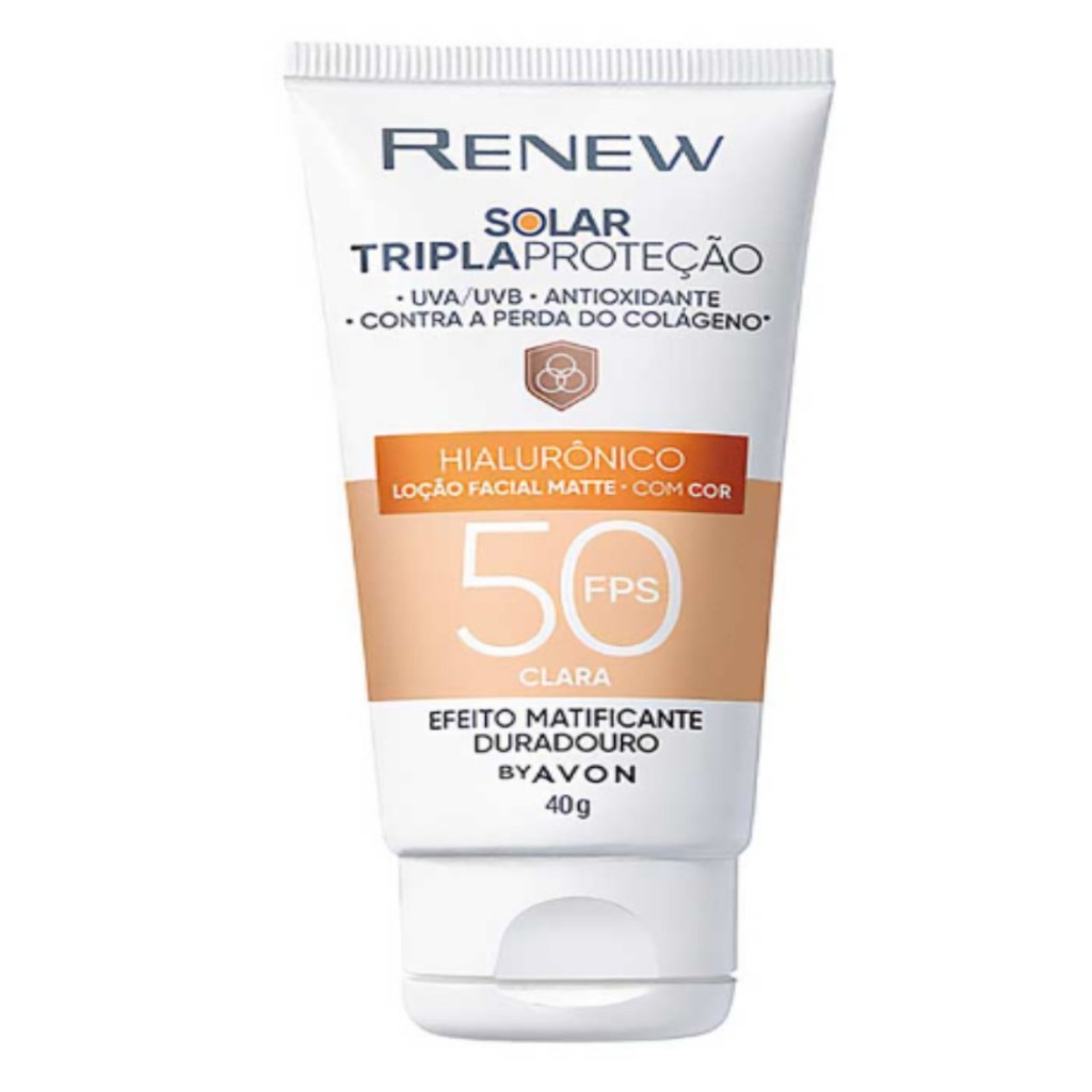 Chega rápido Protetor Renew Solar Advance Matte Anti-Idade FPS 50 SEM COR E COM COR
