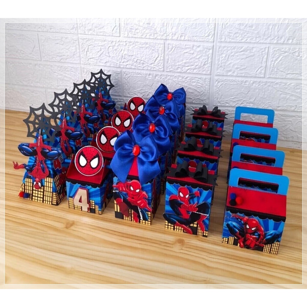 Kit Caixinhas Personalizadas PEGUE E MONTE Lembrancinha Festa Infantil Aniversário – Homem Aranha