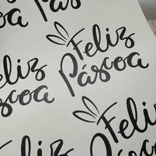 Kit Adesivo Vinil Feliz Páscoa – Decoração para Embalagens e Presentes em Oferta na Shopee
